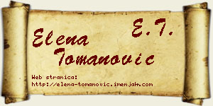 Elena Tomanović vizit kartica